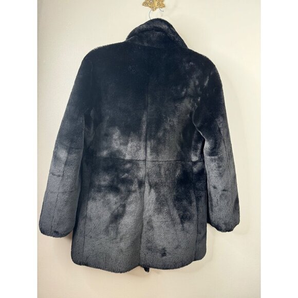 Generation Love Megan Black Reversible Coat Faux Leather Shearling Fur XS Pearl - Picture 9 of 9